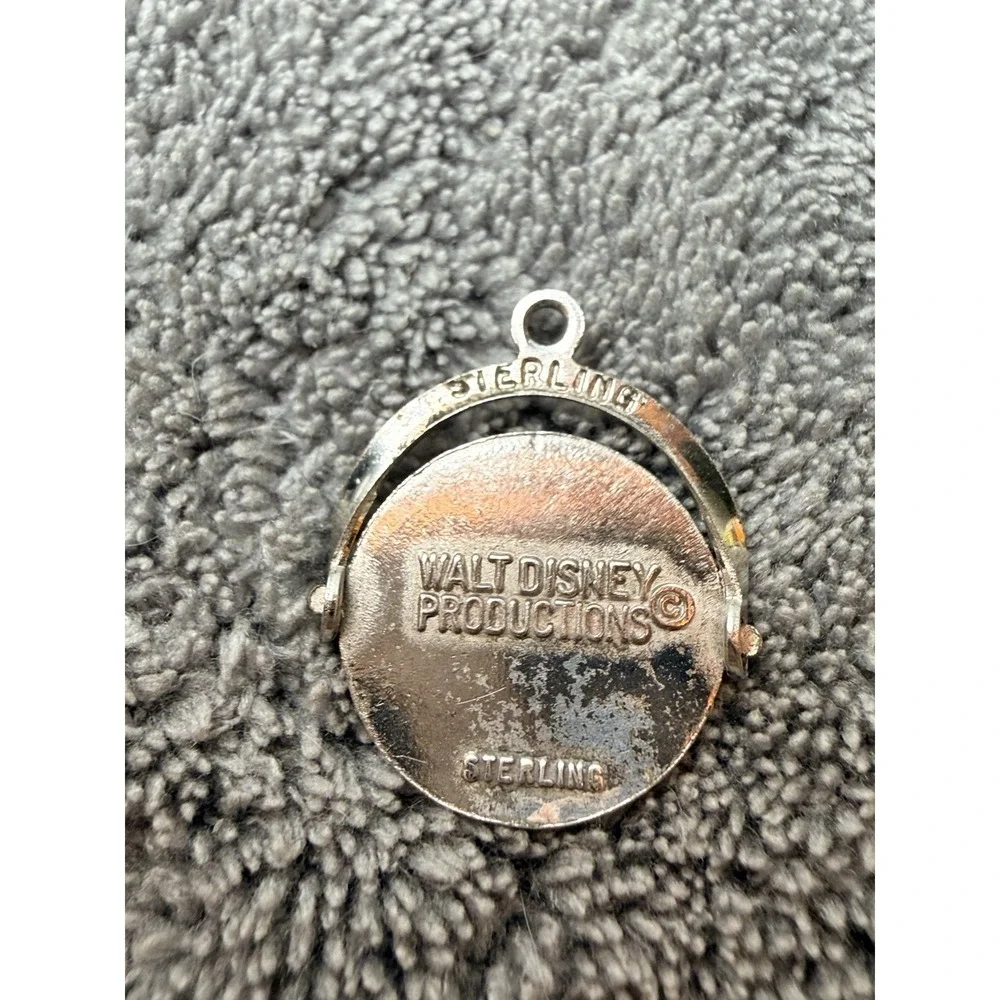 Disney World Sterling Silver Enamel Spinner Charm Vintage Disney Productions